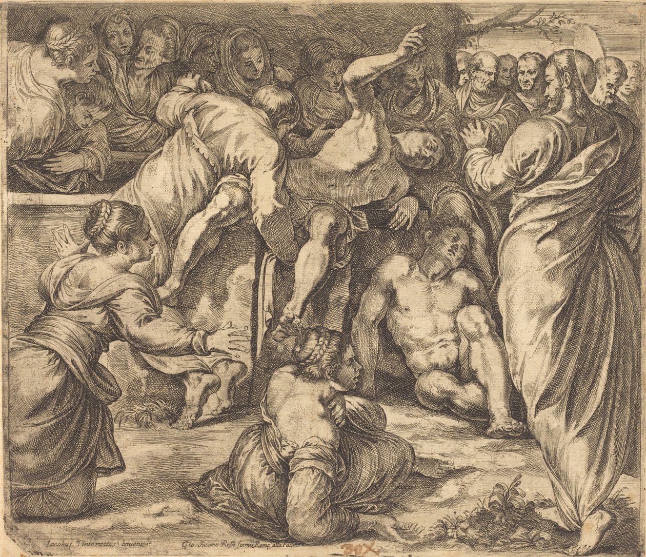 La resurrezione di Lazzaro da Guglielmo Cortese after Tintoretto