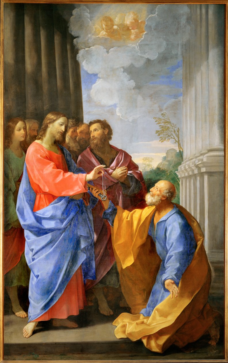 Le Christ remettant les clefs a Saint Pierre - Cristo consegna le chiavi a San Pietro ... da Guido (follower of) Reni