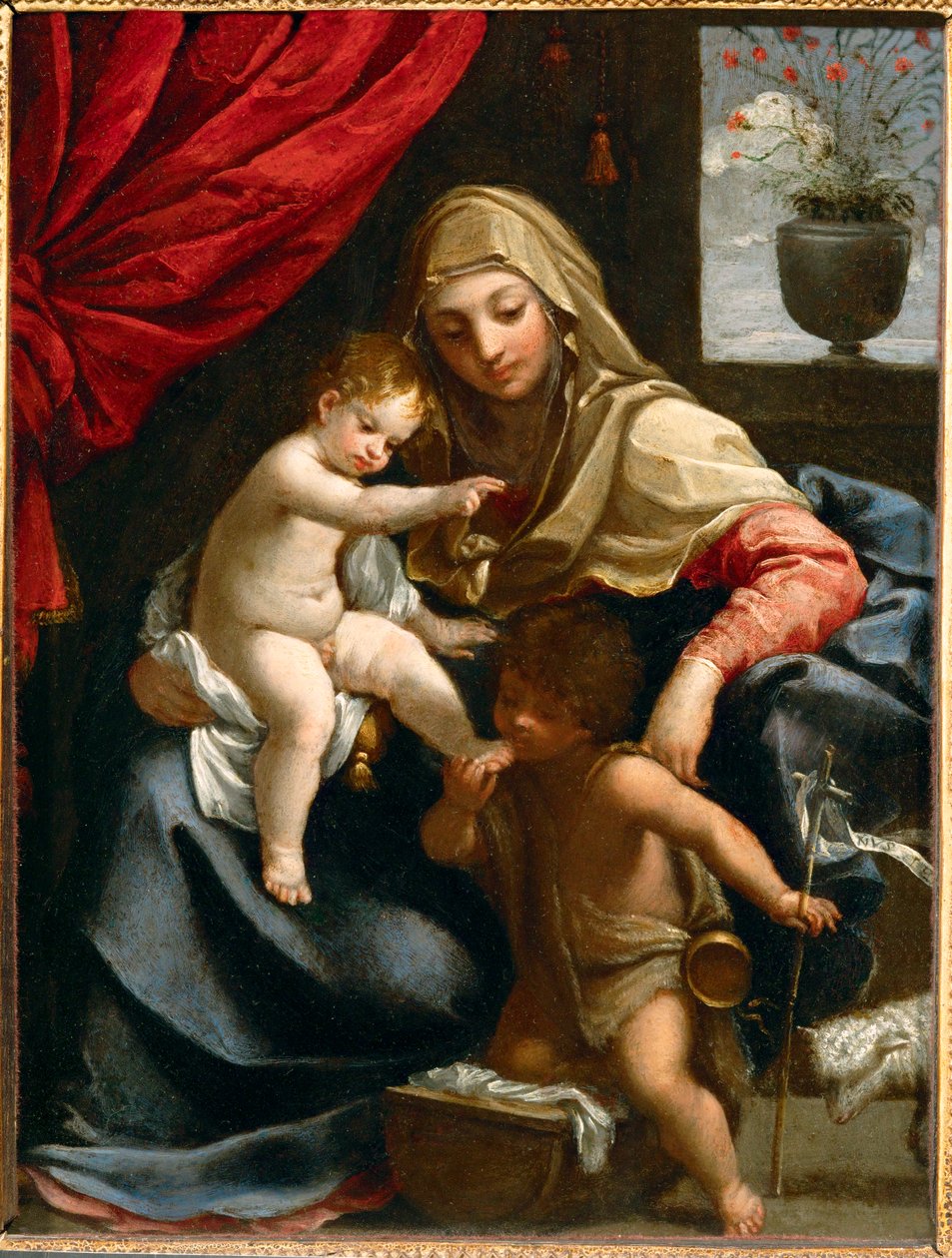 La Vergine, il Bambino Gesù e San Giovanni Battista, compagni ... da Guido (follower of) Reni