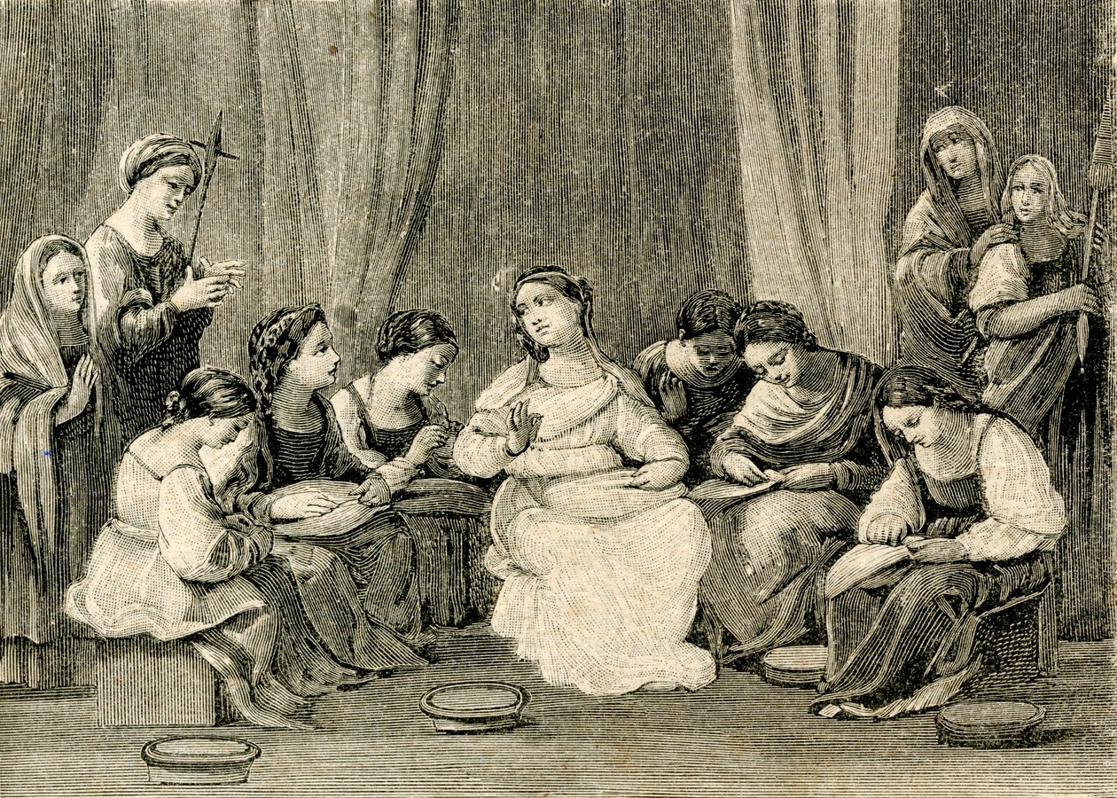 Adolescenza della Vergine, di Guido Reni, Santuario della Santa Casa, Loreto, Marche, Italia da Guido Reni