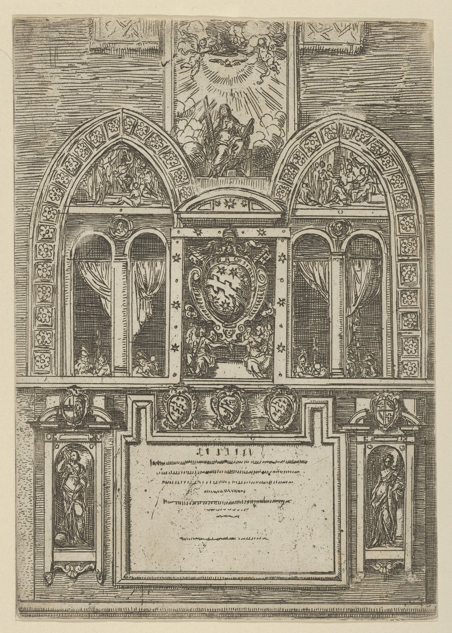 Facciata del Palazzo del Senato a Bologna con le armi papali al centro, 1598 da Guido Reni