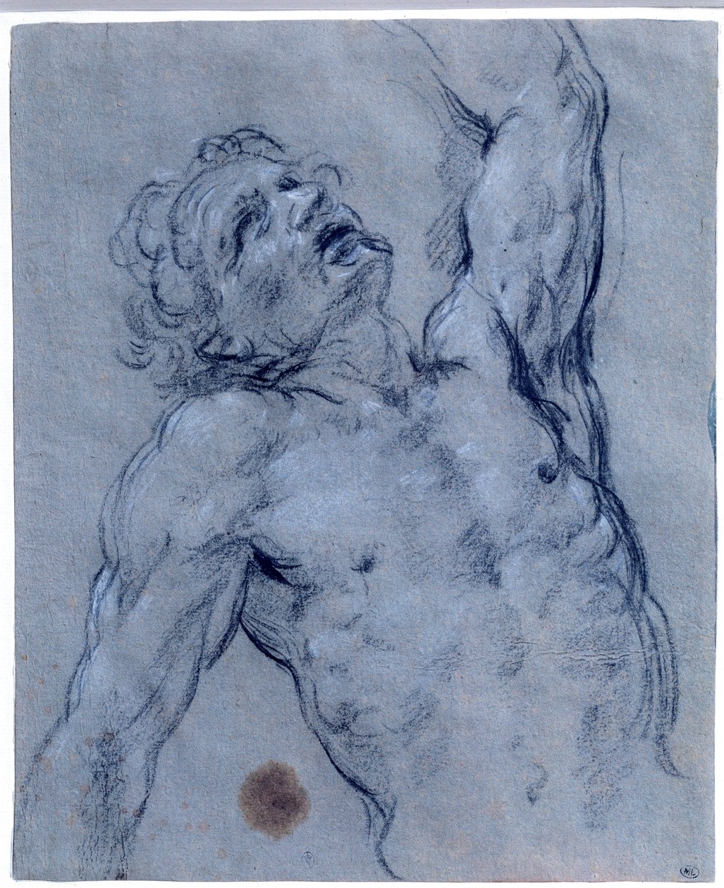 Mezza figura di uomo nudo, si gira indietro, fingendo di soffrire da Guido Reni