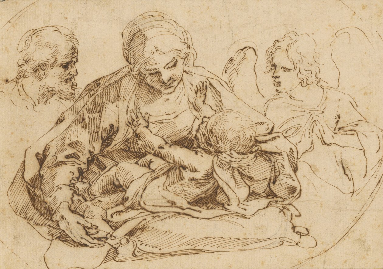 La Sacra Famiglia con un angelo da Guido Reni