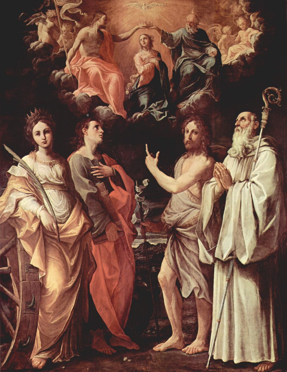 Italian: Incoronazione della Vergine con i Santi Giovanni Evangelista, Giovanni Battista, Bernardo e Caterina d