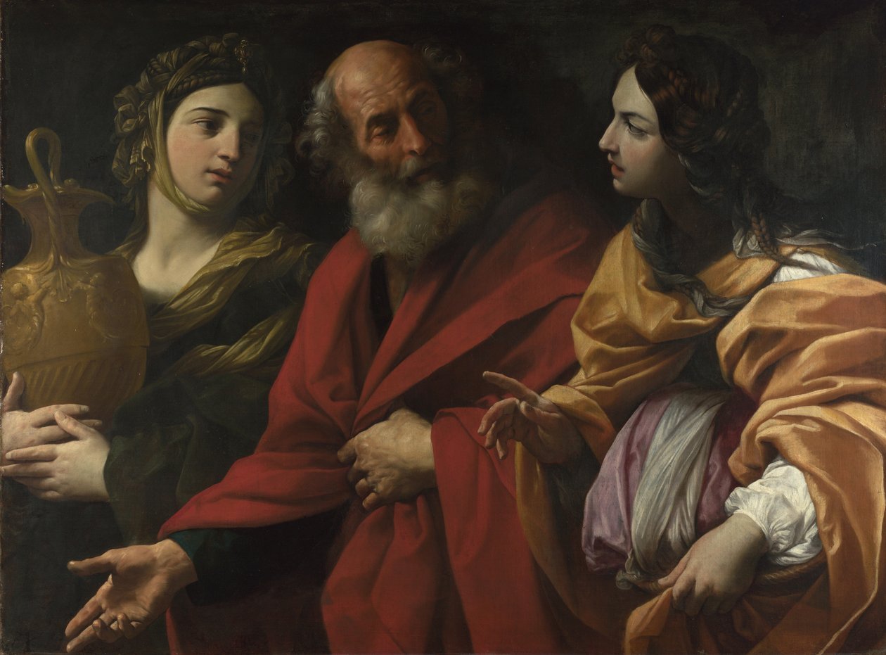 Lot e le sue figlie che lasciano Sodoma da Guido Reni