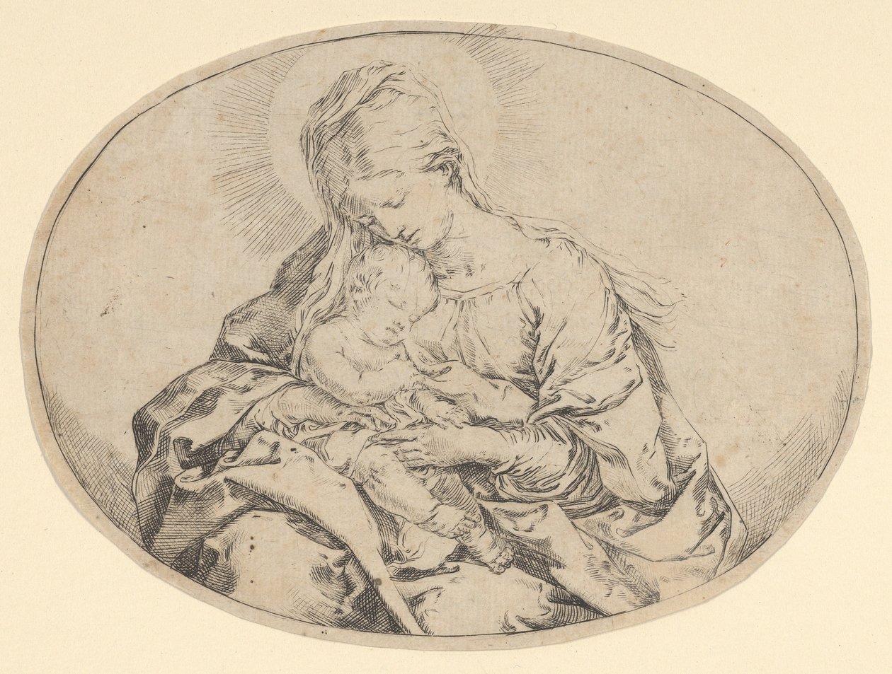 La Vergine con il Bambino, composizione ovale, ca. 1600-1640 da Guido Reni