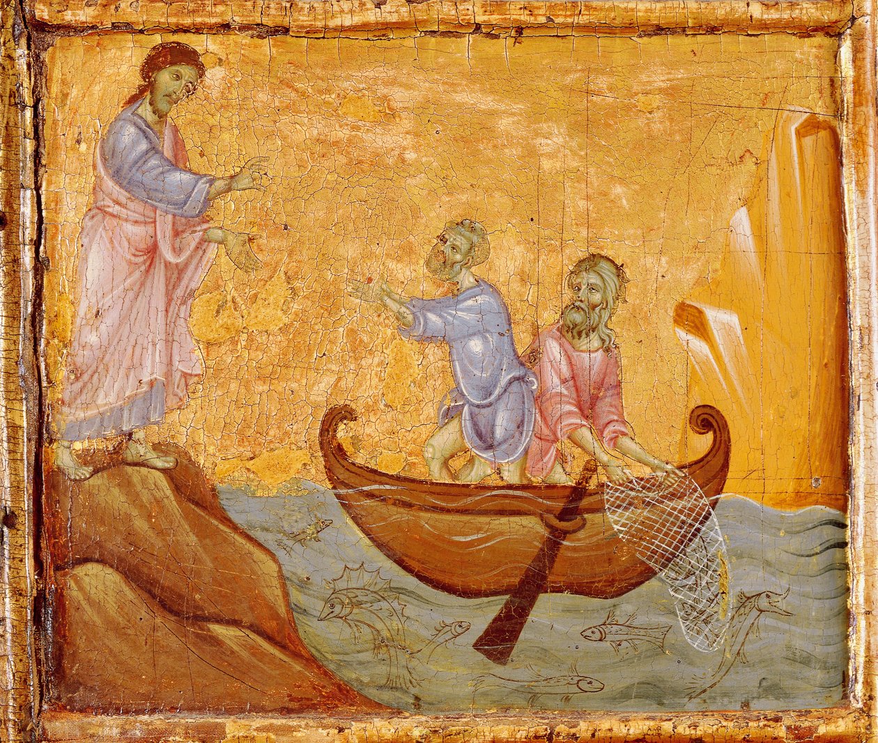 Pesca miracolosa (dettaglio) da Guido da Siena