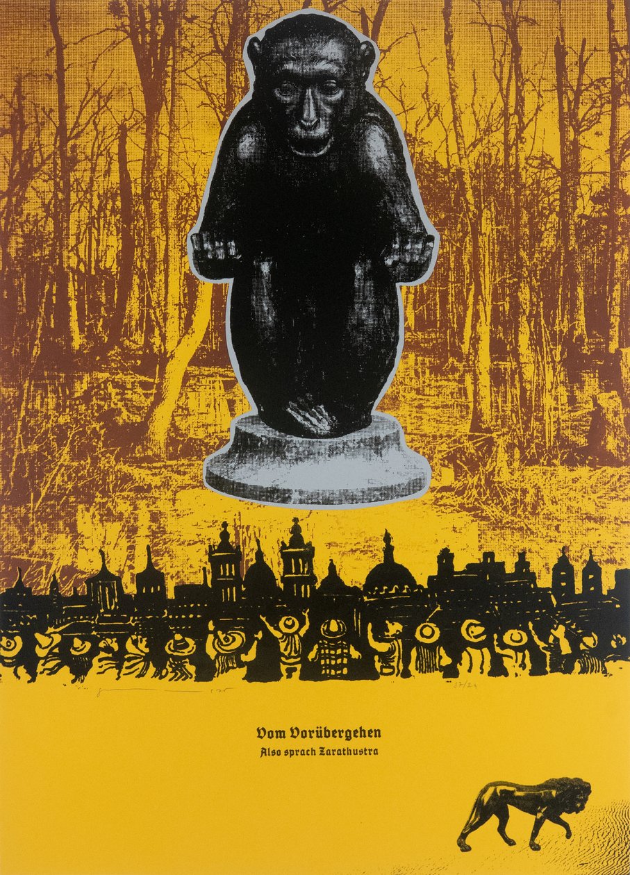 Di passaggio, Così parlò Zarathustra, 2025 (xilografia e serigrafia) da Guilherme Pontes