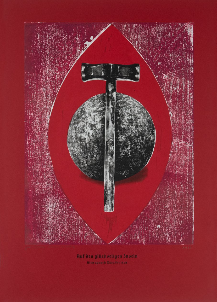 Sulle isole benedette, Così parlò Zarathustra, 2024 (xilografia e serigrafia) da Guilherme Pontes