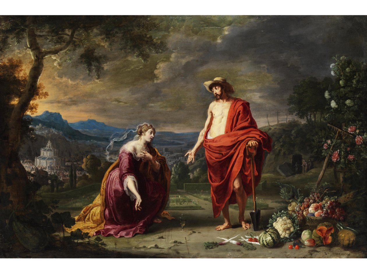 Gesù come giardiniere davanti a Maria Maddalena inginocchiata da Guillam Forchondt