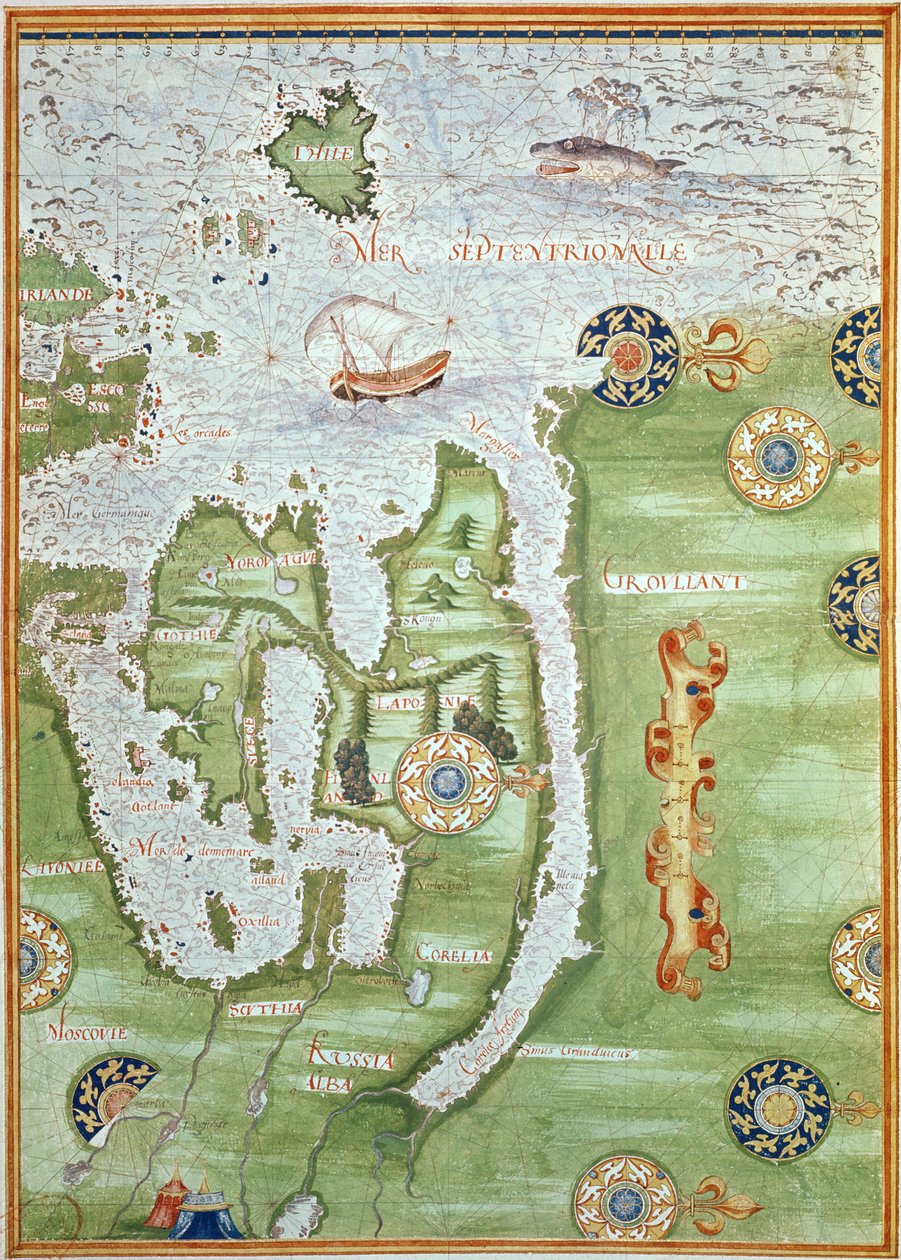 Fol.10v Mappa della Scandinavia e della Russia settentrionale, da 