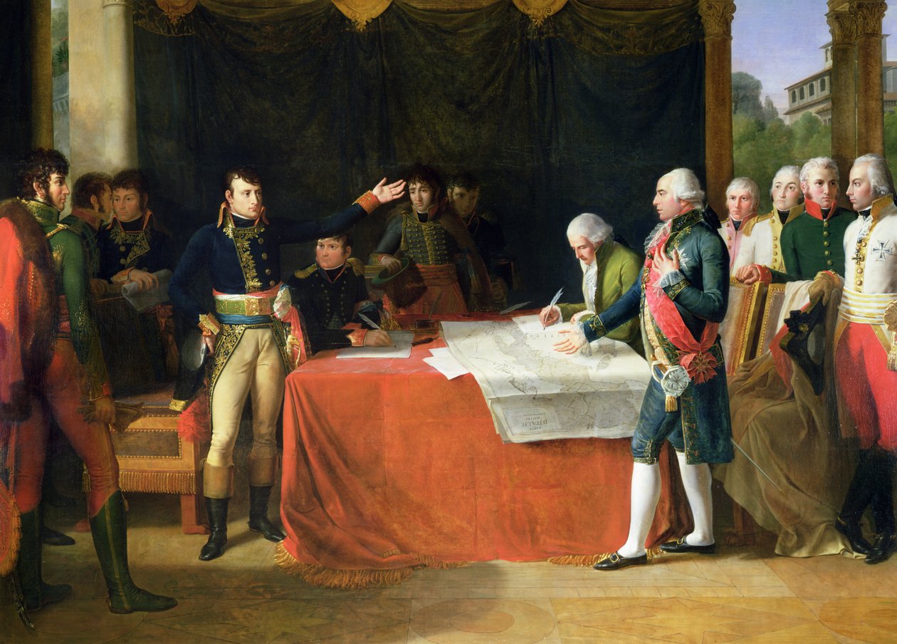 Preliminari della pace firmati a Leoben, 17 aprile 1797 da Guillaume Guillon Lethière
