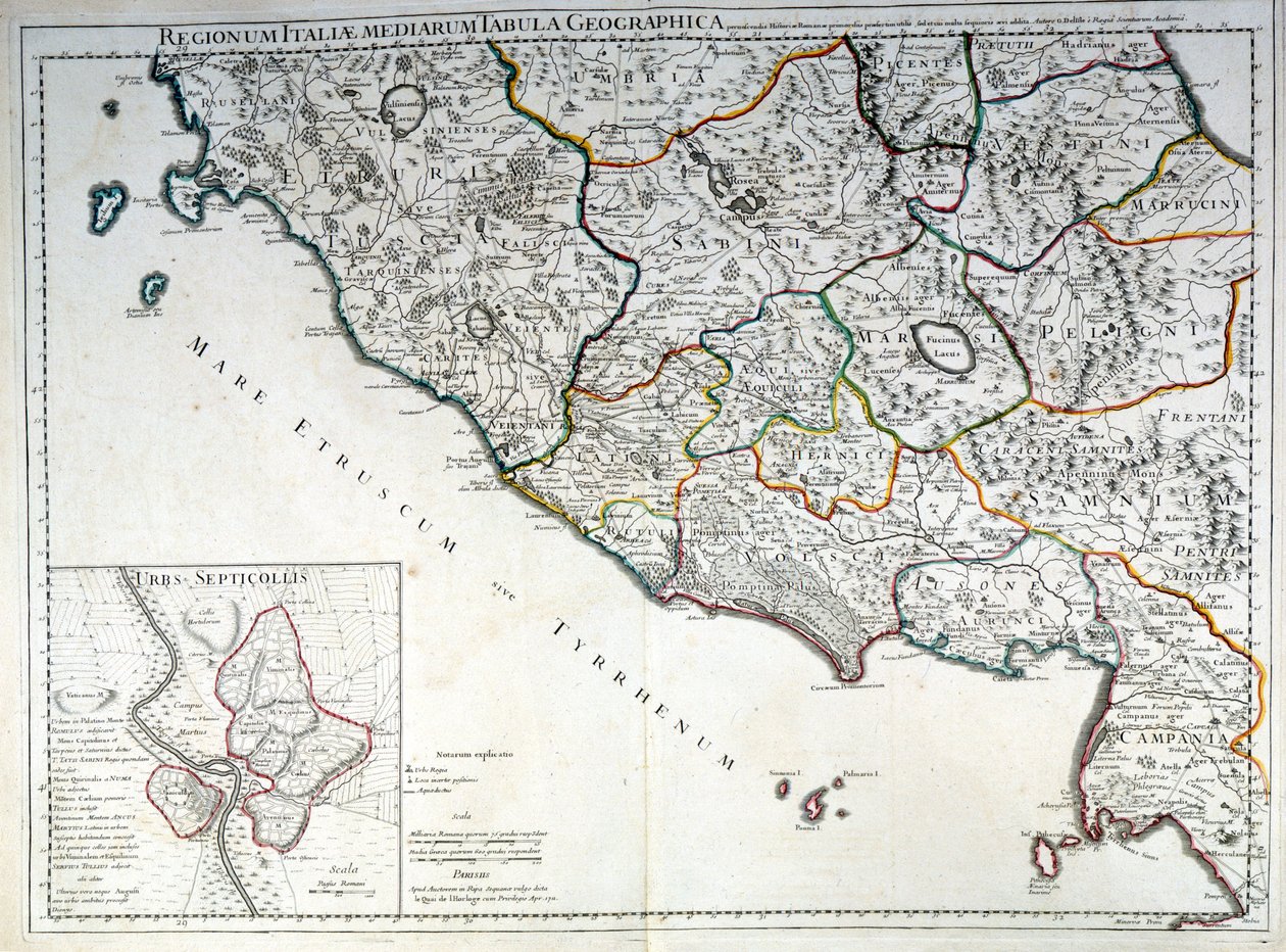 Mappa storica della regione italiana dove vivevano gli Etruschi dopo l