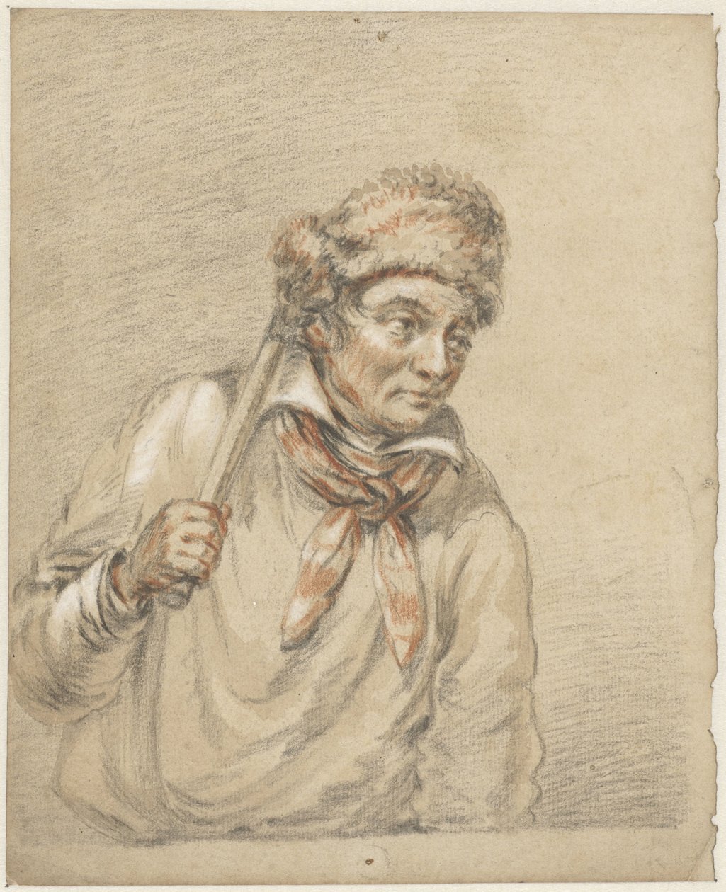 Uomo con cappello di pelliccia in testa da Guillaume Anne van der Brugghen