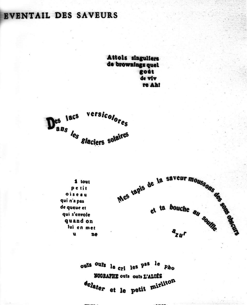 Calligramma di Guillaume Apollinaire (1880-1918) che raffigura un volto: "L