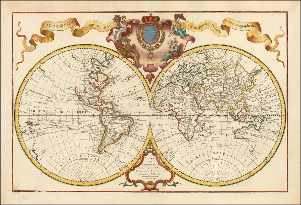 Mappa del mondo del 1720 - Mappemonde a l
