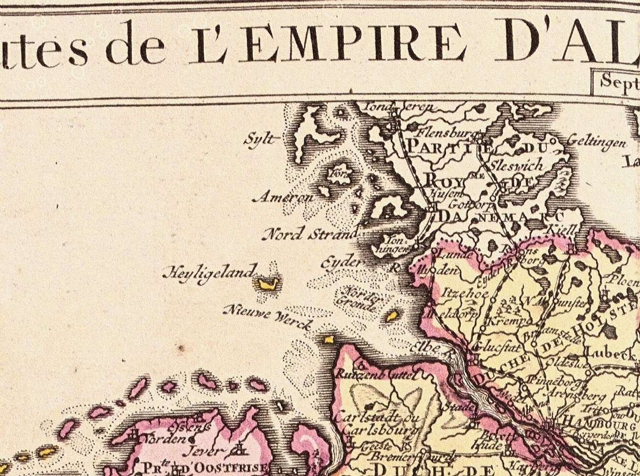 (dettaglio) Helgoland da una mappa dell