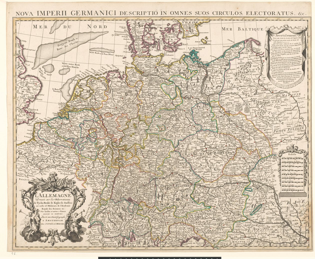 Mappa della Germania da Guillaume Delisle