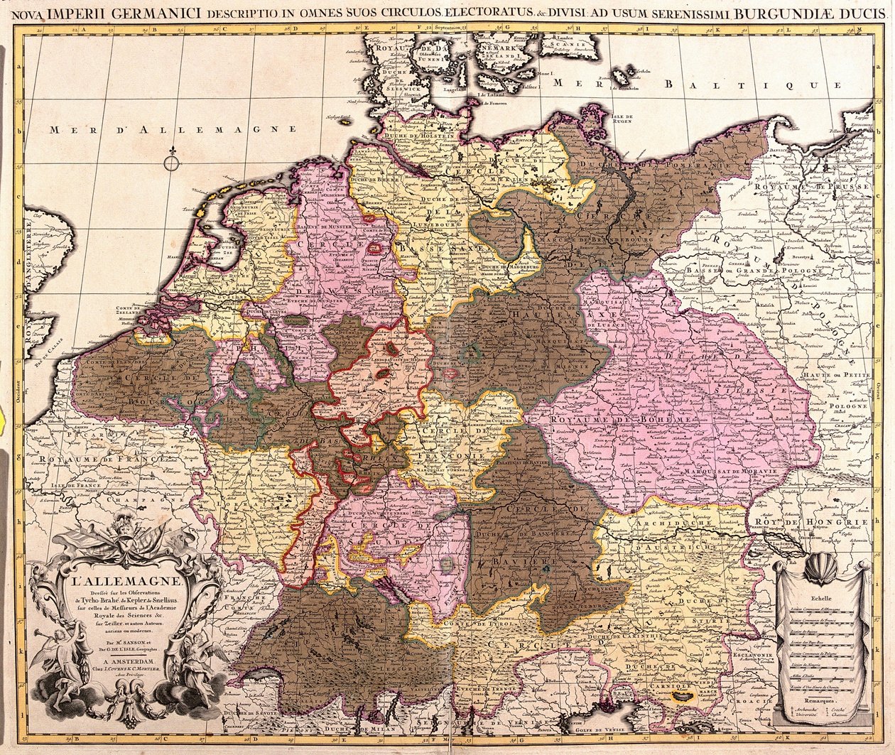 Mappa della Germania da Guillaume Delisle