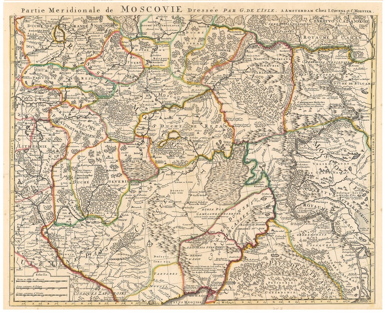Mappa della Moscovia da Guillaume Delisle