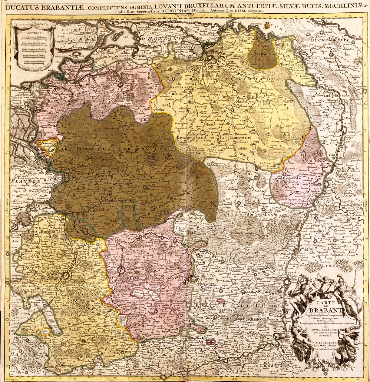 Brabante Settentrionale, Limburgo, Regione Fiamminga, Vallonia, Paesi Bassi, Belgio da Guillaume Delisle