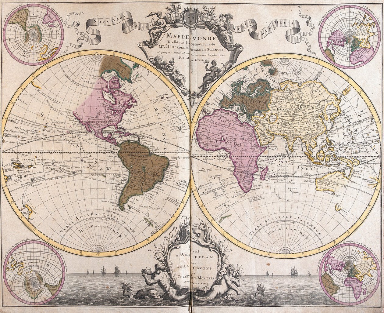 Planisfero del mondo da Guillaume Delisle
