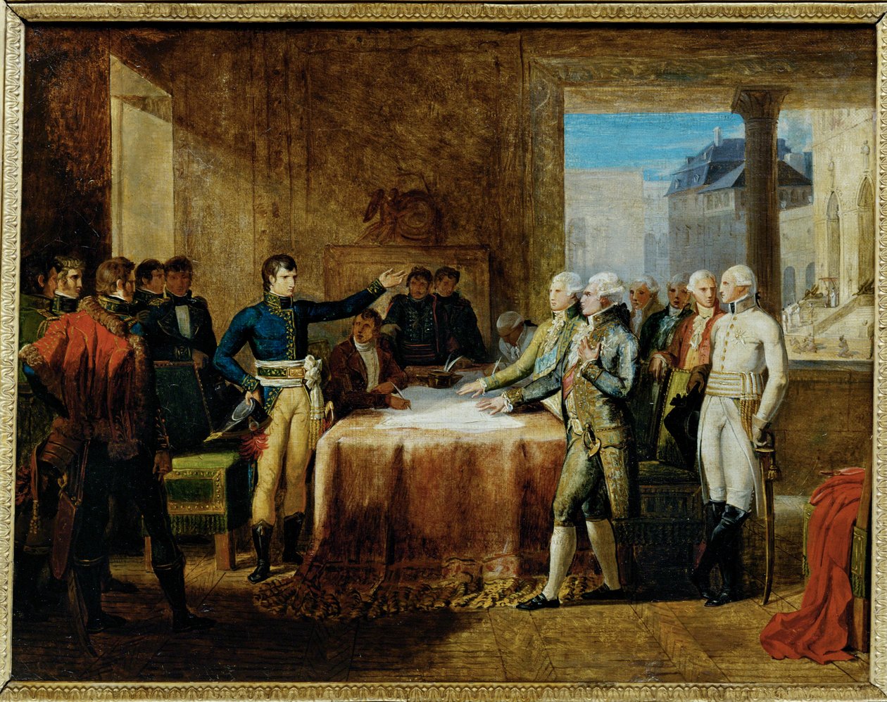 Preliminari della pace firmata a Leoben il ... (dipinto su tela) da Guillaume Lethiere