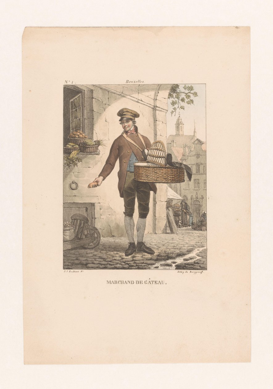 Venditore di dolci a Bruxelles da Guillaume Philidor Van den Burggraaff