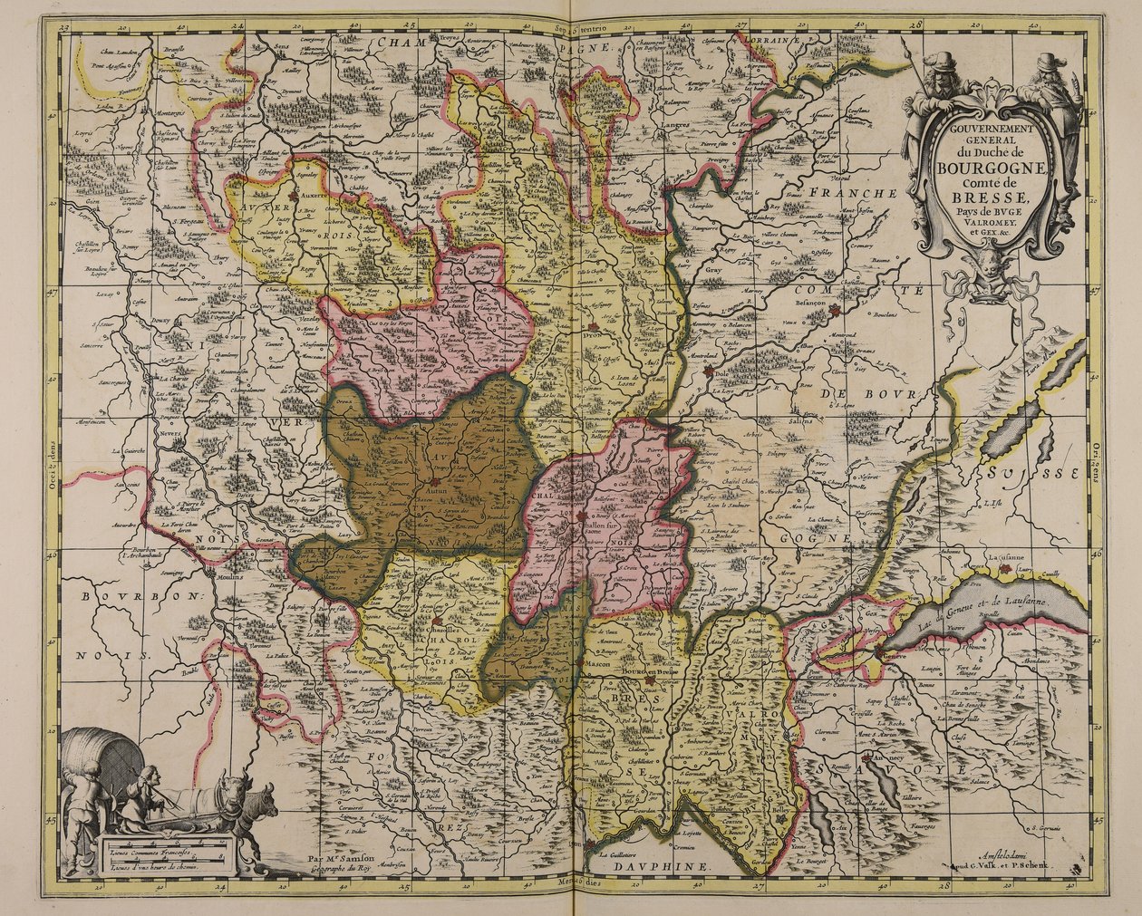 Governo generale del ducato di Borgogna contea di Bresse paese di Buge Valromey e Gex amp;c. da Guillaume Sanson