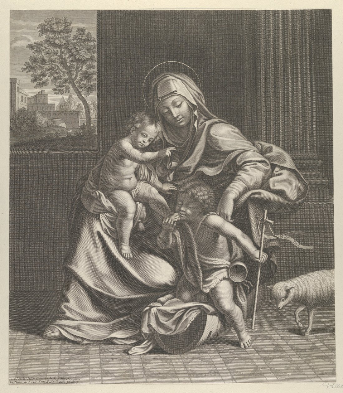 La Vergine seduta con il bambino Cristo in grembo da Guillaume Vallet