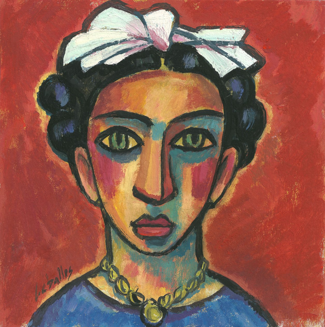 Ritratto di Frida kahlo, 2013 (gouache su carta) da Guillermo Martí Ceballos
