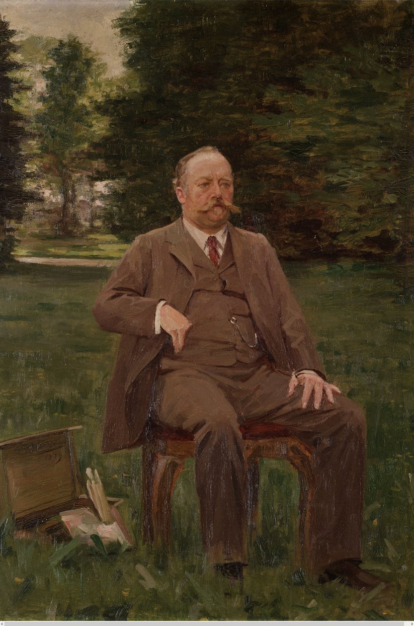 Fernand Scribe nel suo giardino da Gustaaf Vanaise