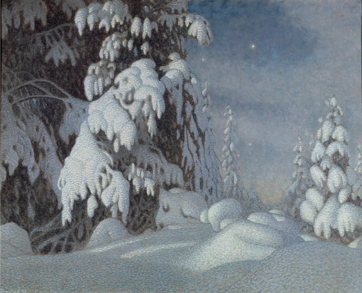 Luce della luna invernale, 1895 da Gustaf Fjaestad
