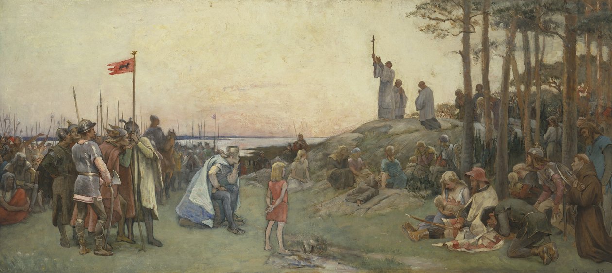 Ansgar Predica il Cristianesimo da Gustaf Olaf Cederstrom