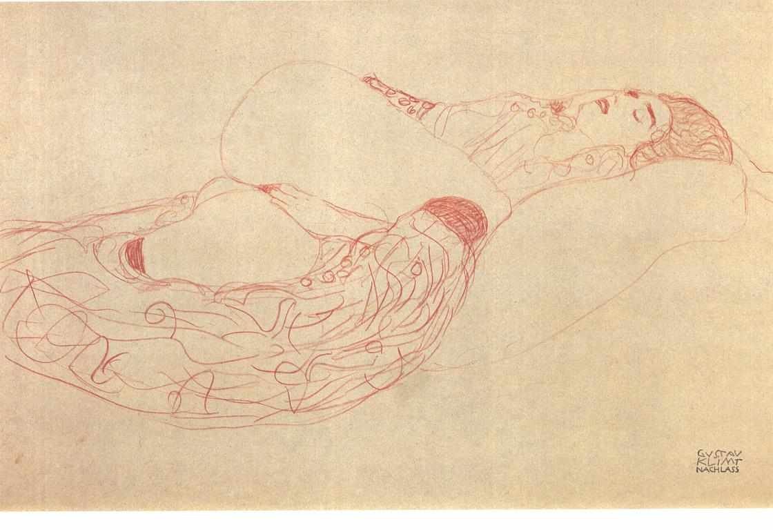 Nudo femminile reclinato da Gustav Klimt