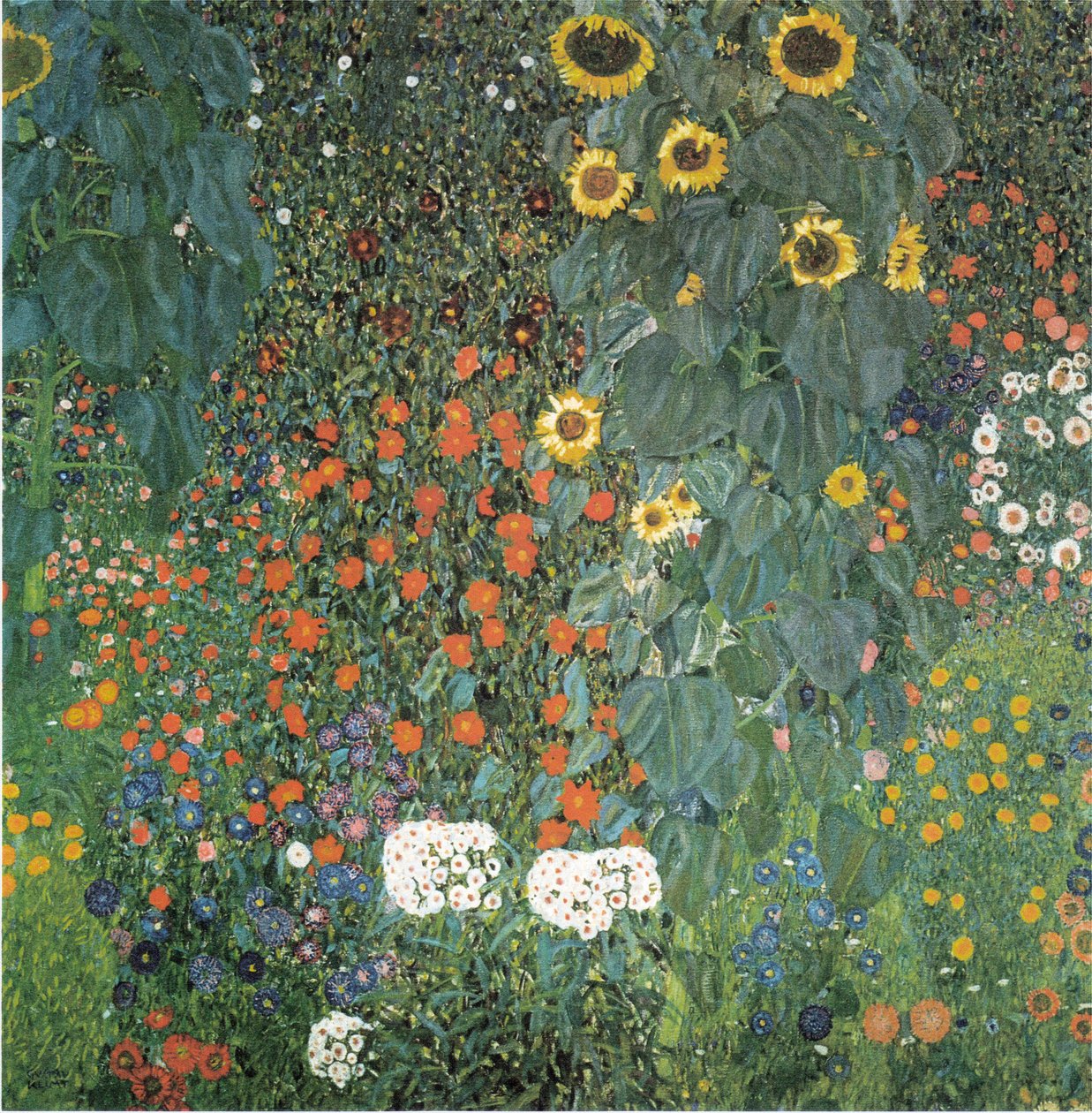Giardino contadino con girasoli da Gustav Klimt