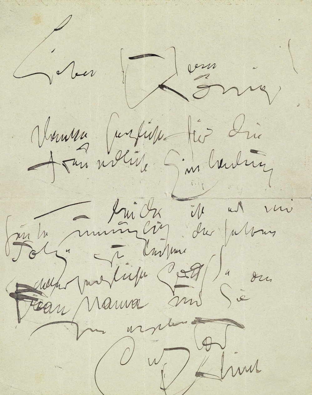 Lettera di Gustav Klimt a Ludwig M. König da Gustav Klimt