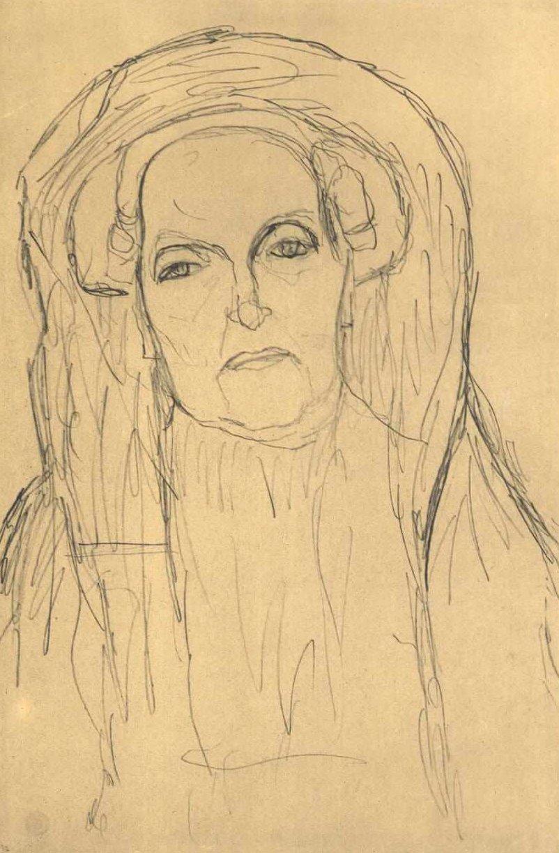 Mezzo busto di una donna anziana da Gustav Klimt