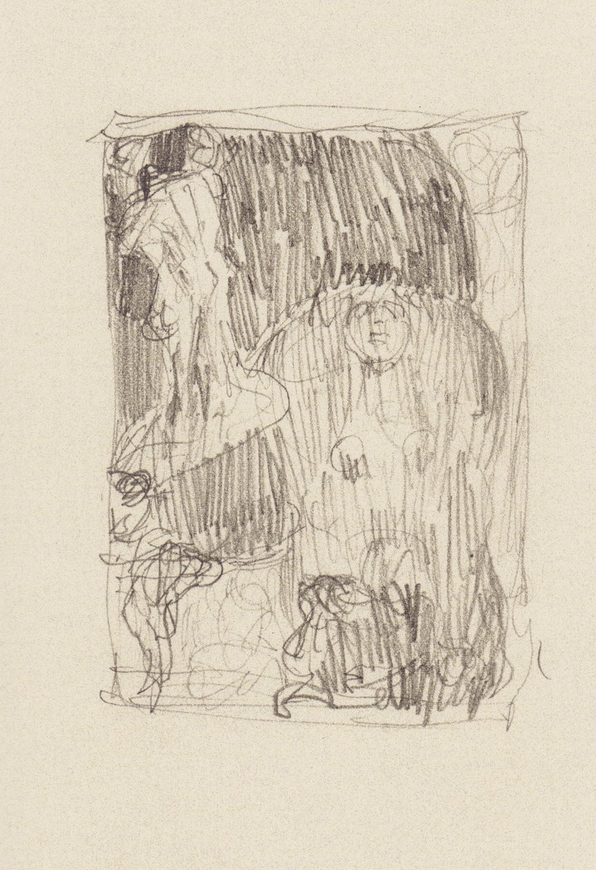 La Sfinge con la conoscenza, globo terrestre, coppia innamorata, vecchio disperato da Gustav Klimt