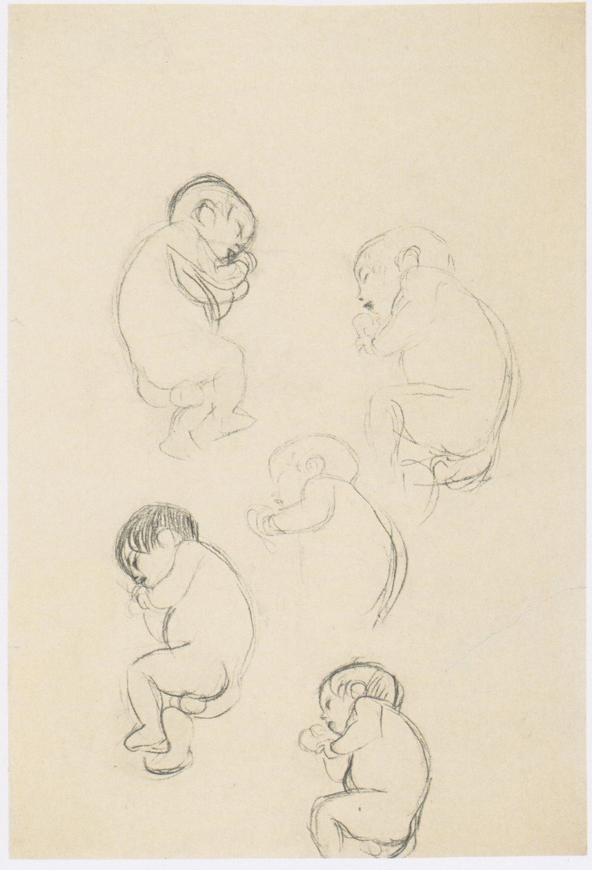 Cinque studi di un bambino che dorme da Gustav Klimt