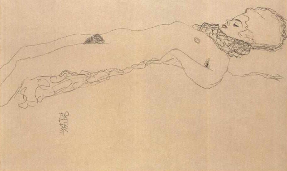 Nudo sdraiato da Gustav Klimt