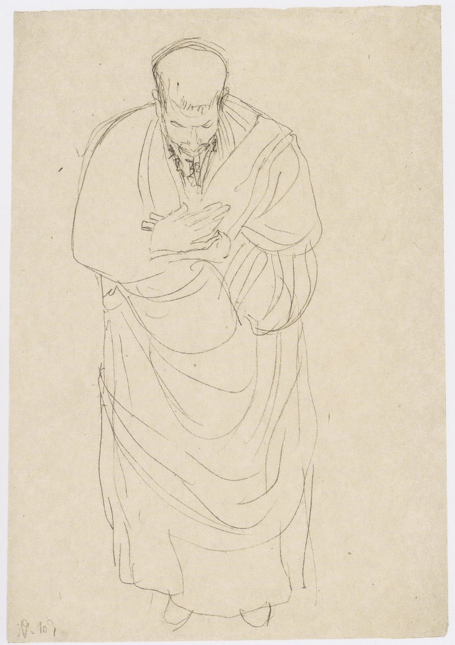 Uomo con toga che si inchina da Gustav Klimt