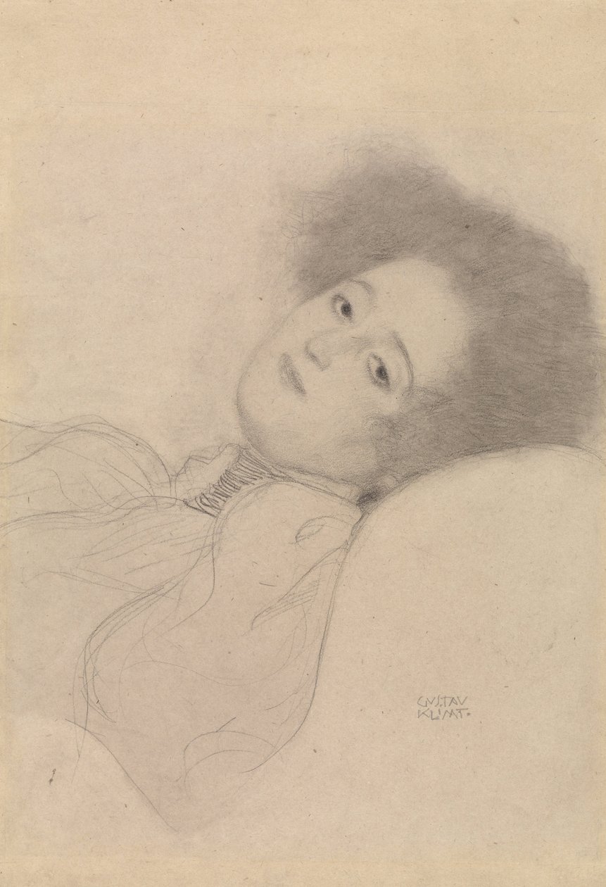Ritratto di una giovane donna reclinata da Gustav Klimt