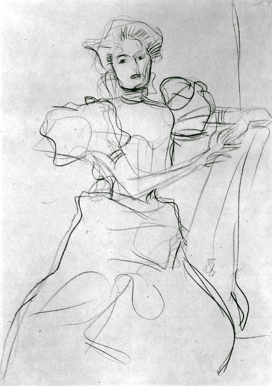 Donna seduta - Studio per un ritratto di Sonja Knips, c.1898 da Gustav Klimt
