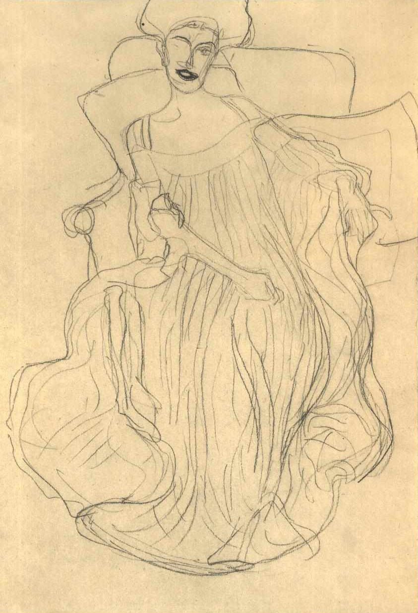 Seduta di fronte da Gustav Klimt