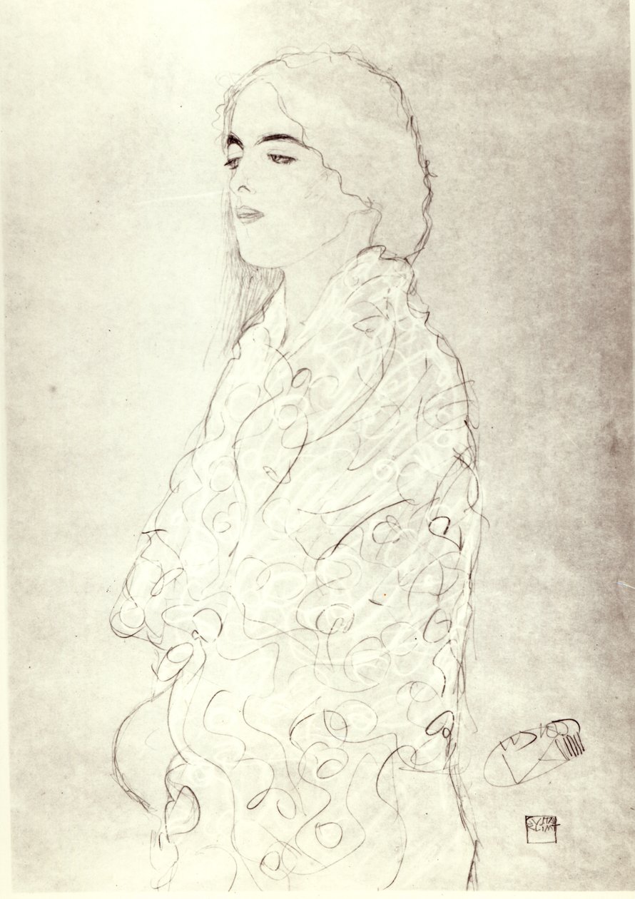Signora in piedi con abito, c.1916 da Gustav Klimt