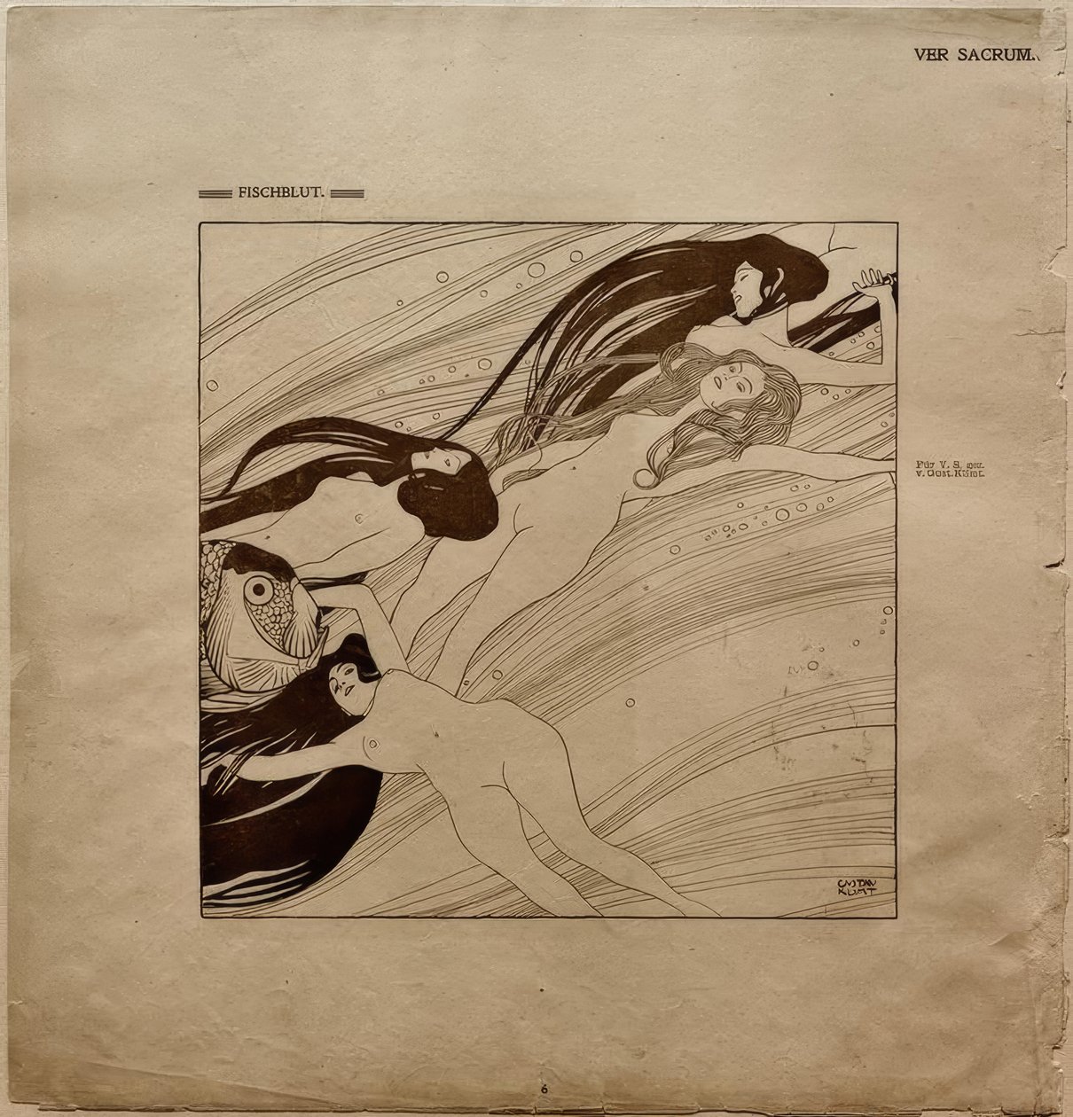 Ver Sacrum 1898, Sangue di pesce / G. Klimt da Gustav Klimt