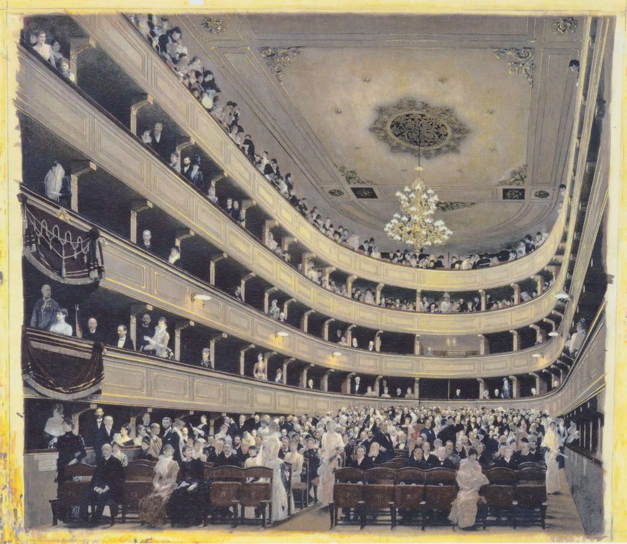 Sala del pubblico nel vecchio Burgtheater da Gustav Klimt