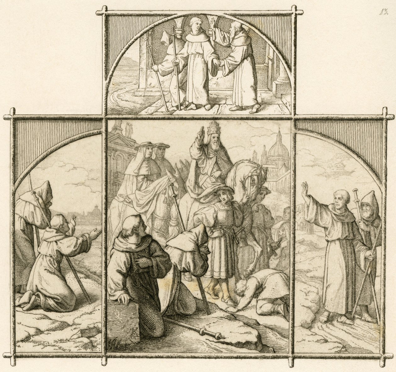 Il viaggio di Martin Lutero a Roma 1510. Era felice di vedere Roma ma inorridito dalla magnificenza e dalla depravazione da Gustav Ferdinand Leopold Konig