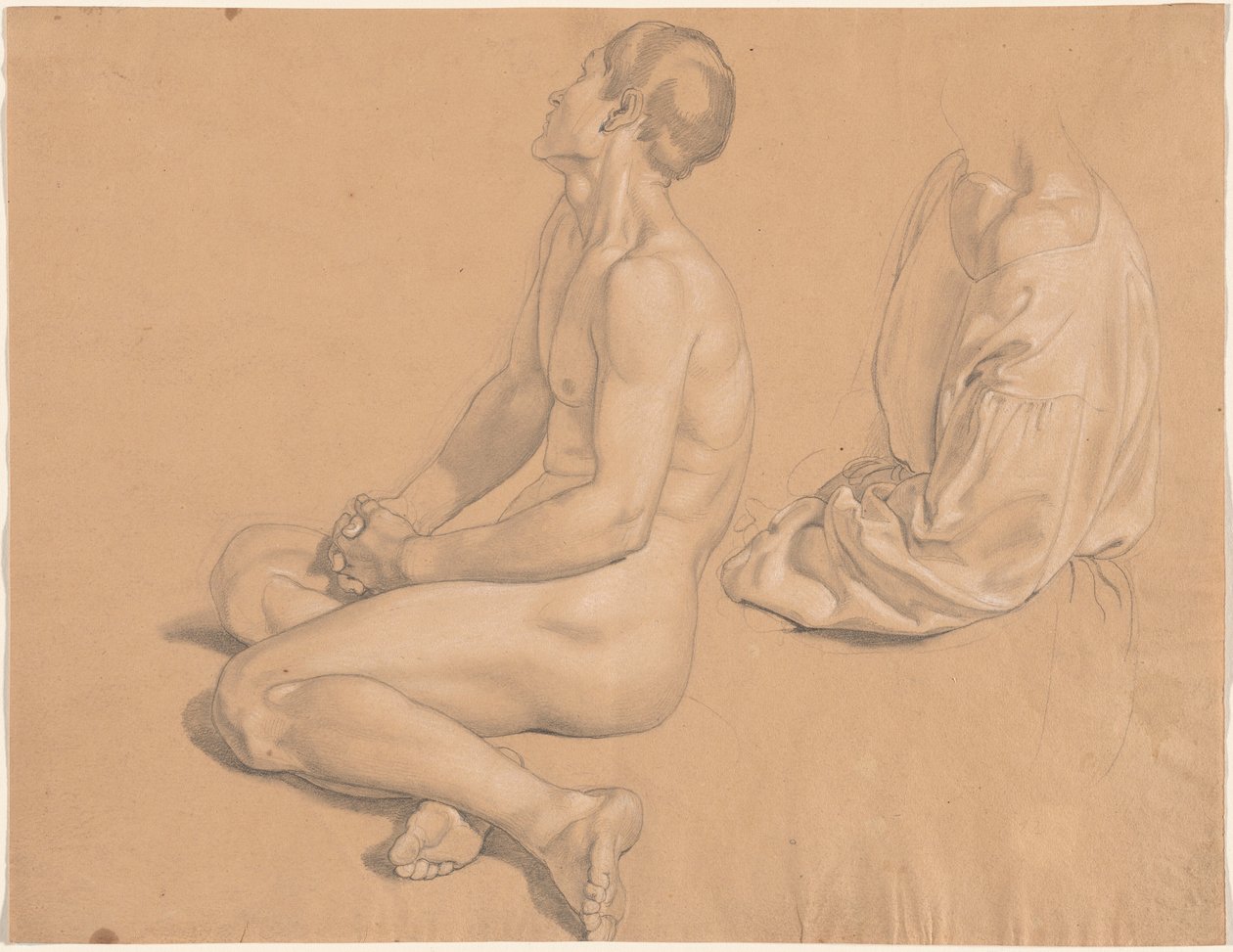 Un Uomo Seduto Nudo e poi Vestito da Gustav Heinrich Naeke